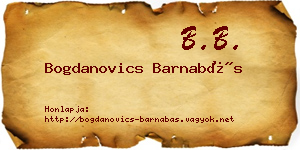 Bogdanovics Barnabás névjegykártya