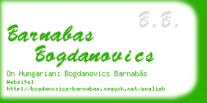 barnabas bogdanovics business card